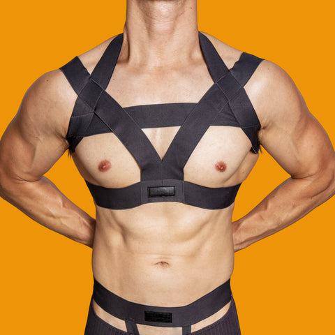 D.M mens harness Shoulder Strap Solid Color Mercerizing Hollow Chest D.M mens harness Shoulder Strap Solid Color Mercerizing Hollow Chest