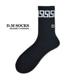 D.M Men's Socks Comfortable Breathable Cotton Pattern Tube Socks D.M UNDERWEAR