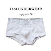 D.M Men's Boxer Briefs Solid Color Letter Cotton D.M UNDERWEAR