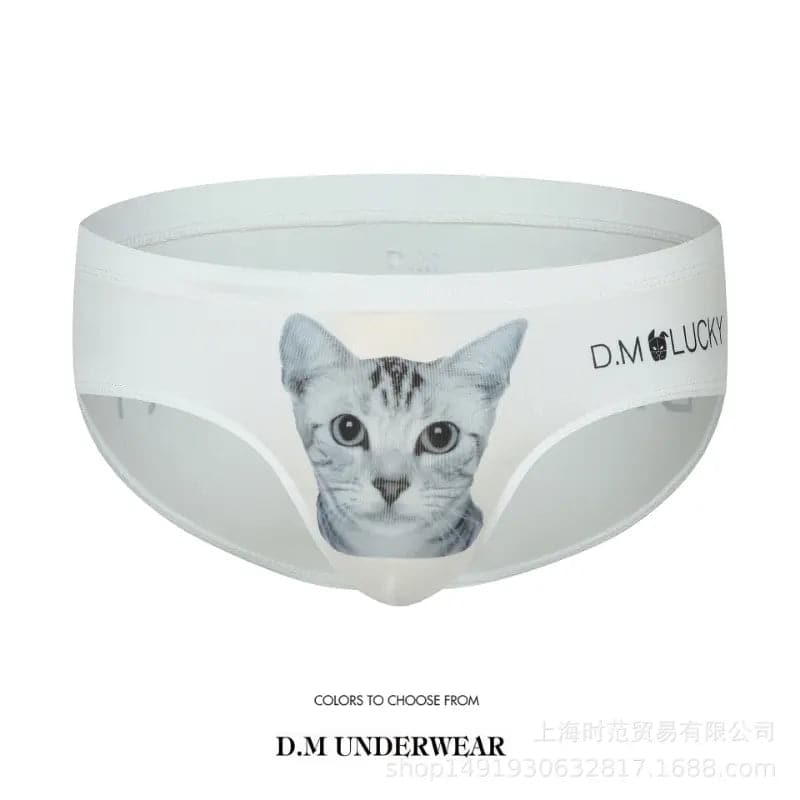 D.M Kitten White Briefs Ice Silk Sports Breathable D.M UNDERWEAR D.M Kitten White Briefs Ice Silk Sports Breathable D.M UNDERWEAR