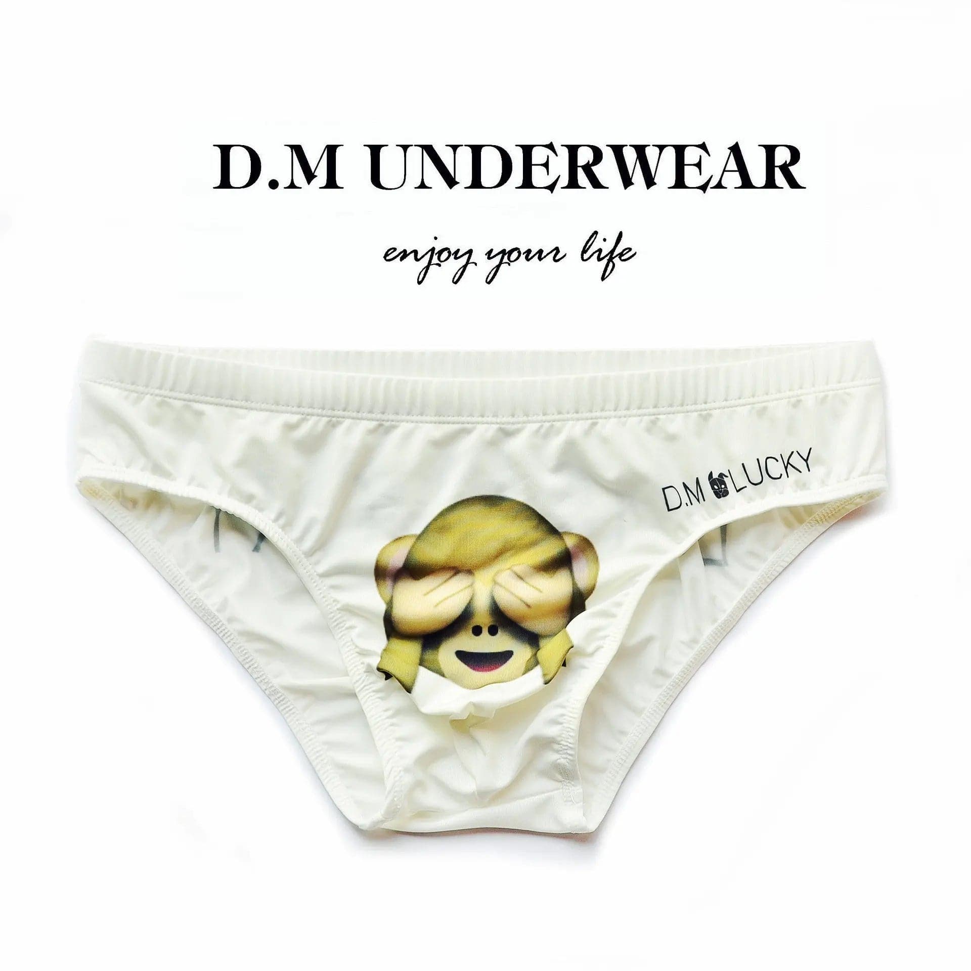 D.M Kitten White Briefs Ice Silk Sports Breathable D.M UNDERWEAR D.M Kitten White Briefs Ice Silk Sports Breathable D.M UNDERWEAR