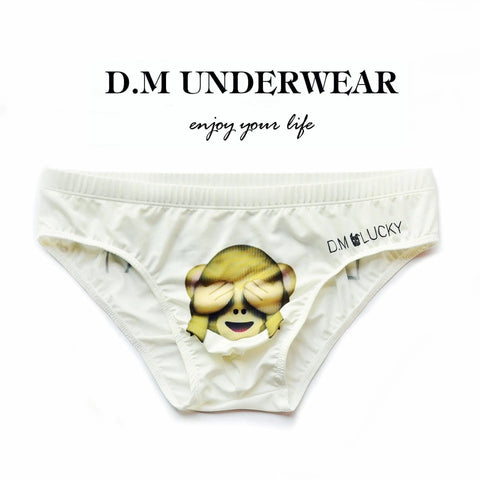D.M Kitten White Briefs Ice Silk Sports Breathable D.M UNDERWEAR D.M Kitten White Briefs Ice Silk Sports Breathable D.M UNDERWEAR