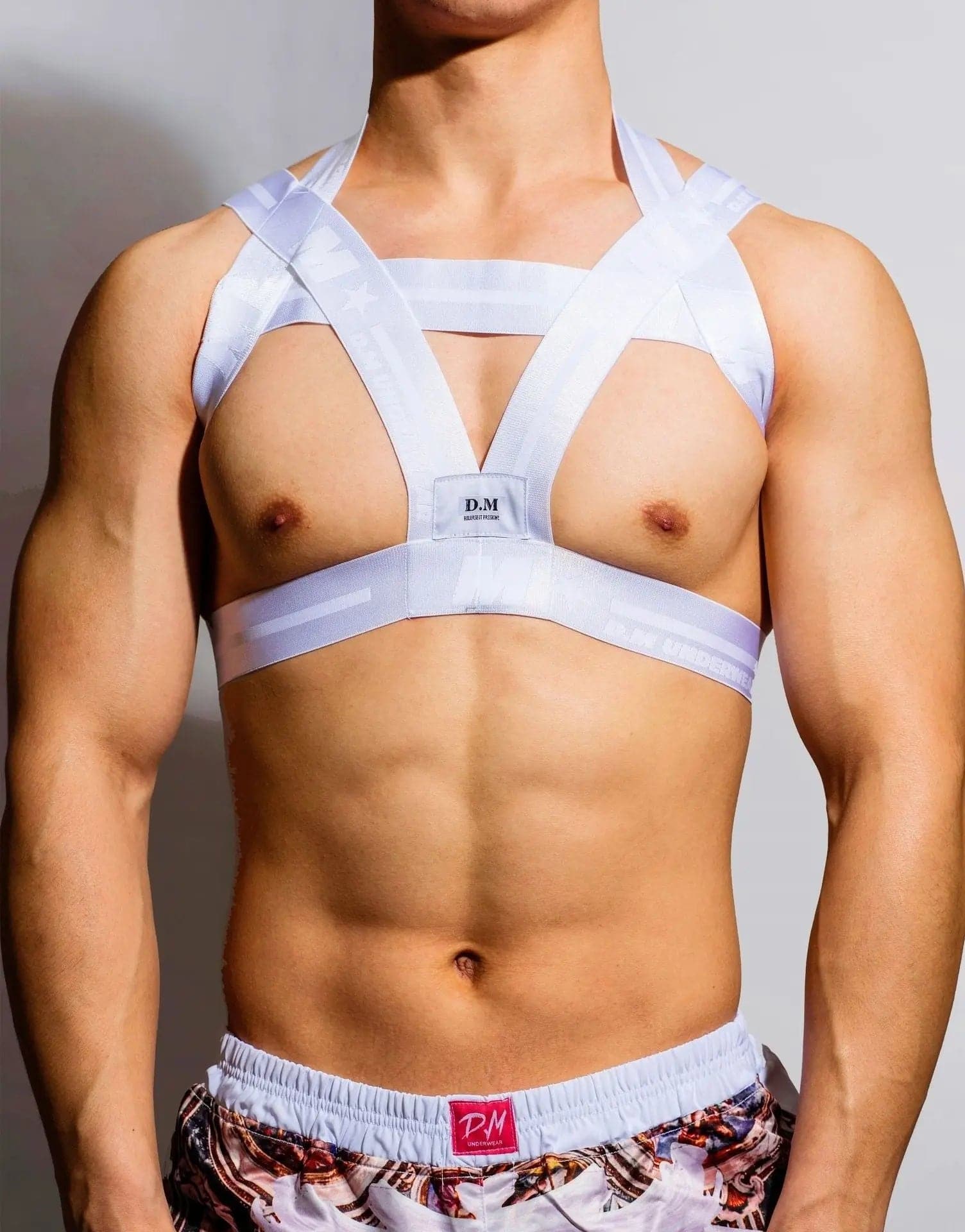 D.M Men's Shoulder Strap Solid Color Mercerizing Hollow Chest Strap D.M UNDERWEAR D.M Men's Shoulder Strap Solid Color Mercerizing Hollow Chest Strap D.M UNDERWEAR