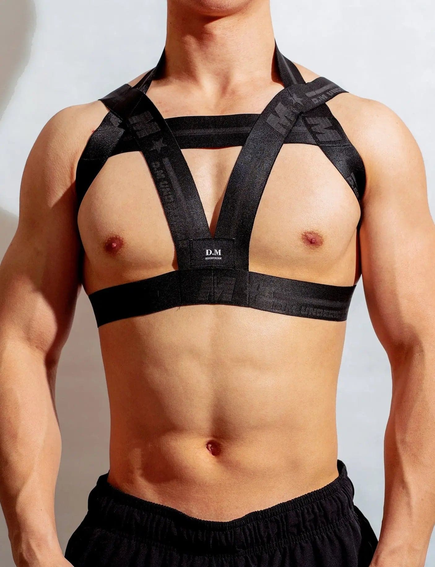 D.M Men's Shoulder Strap Solid Color Mercerizing Hollow Chest Strap D.M UNDERWEAR D.M Men's Shoulder Strap Solid Color Mercerizing Hollow Chest Strap D.M UNDERWEAR