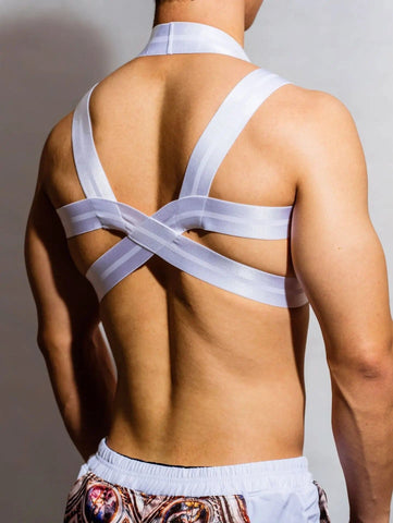 D.M Men's Shoulder Strap Solid Color Mercerizing Hollow Chest Strap D.M UNDERWEAR D.M Men's Shoulder Strap Solid Color Mercerizing Hollow Chest Strap D.M UNDERWEAR