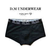 D.M Men's Boxer Briefs Solid Color Letter Cotton D.M UNDERWEAR