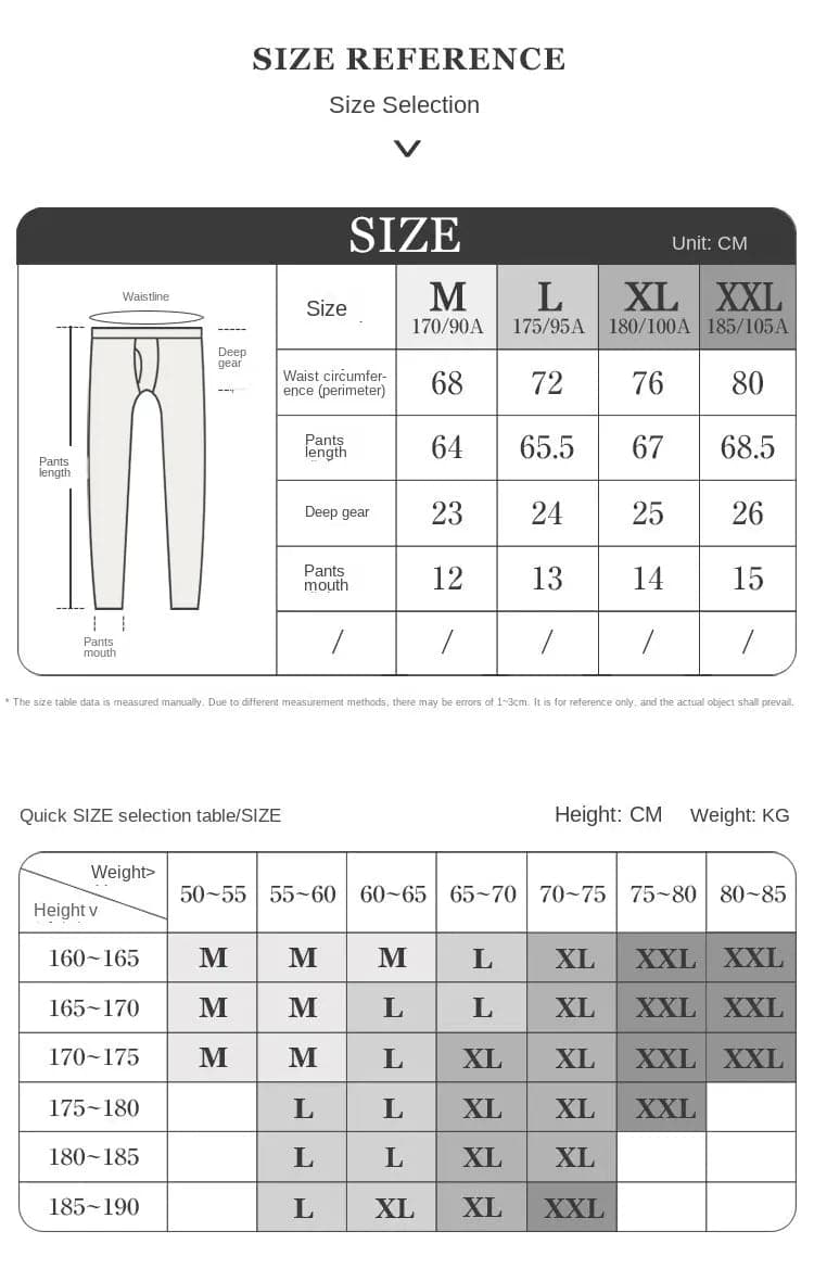 IGOOIDS Thin Slim Fit Warm Pants D.M UNDERWEAR