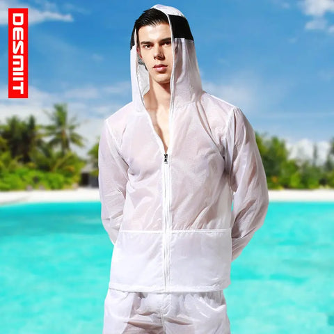 DESMIIT Sun Protection Clothing Sexy and Breathable Casual Solid Color Beachwear DESMIIT
