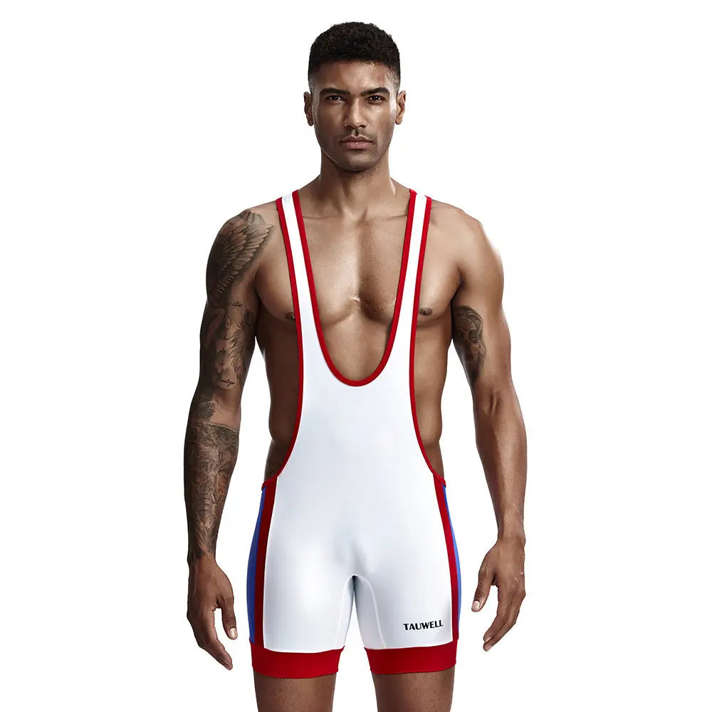 TAUWELL Men's Vest Wrestling Bodysuit Sports Workout Clothes TAUWELL