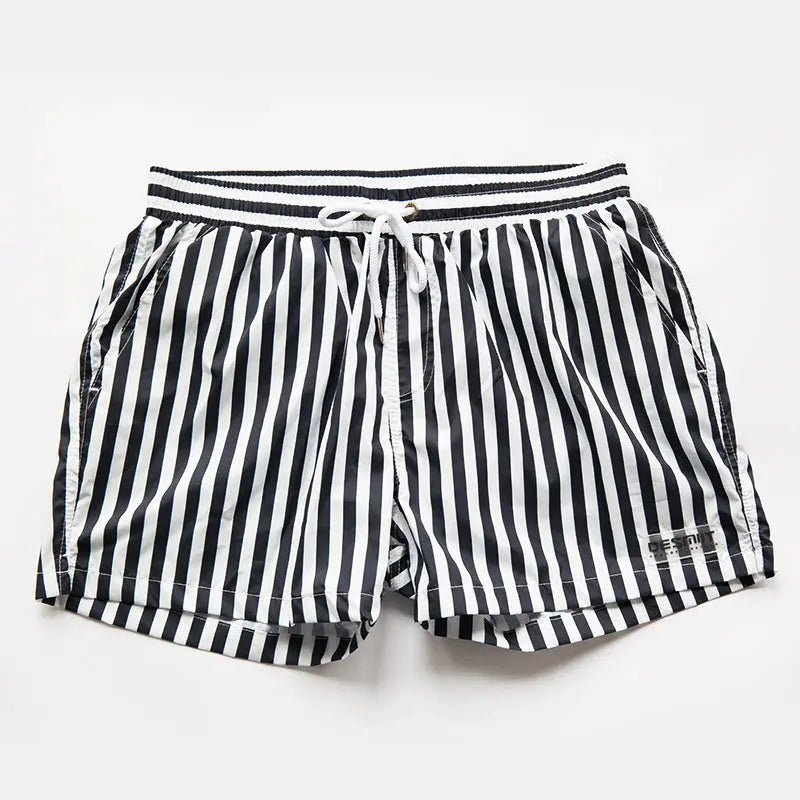 DESMIIT Striped Beach Pants Quick-Drying Loose Shorts DESMIIT