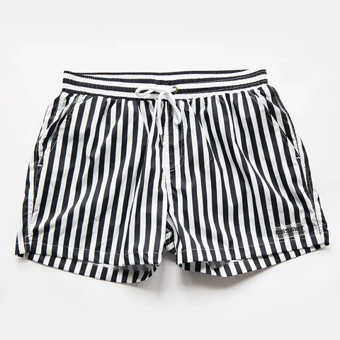 DESMIIT Striped Beach Pants Quick-Drying Loose Shorts DESMIIT