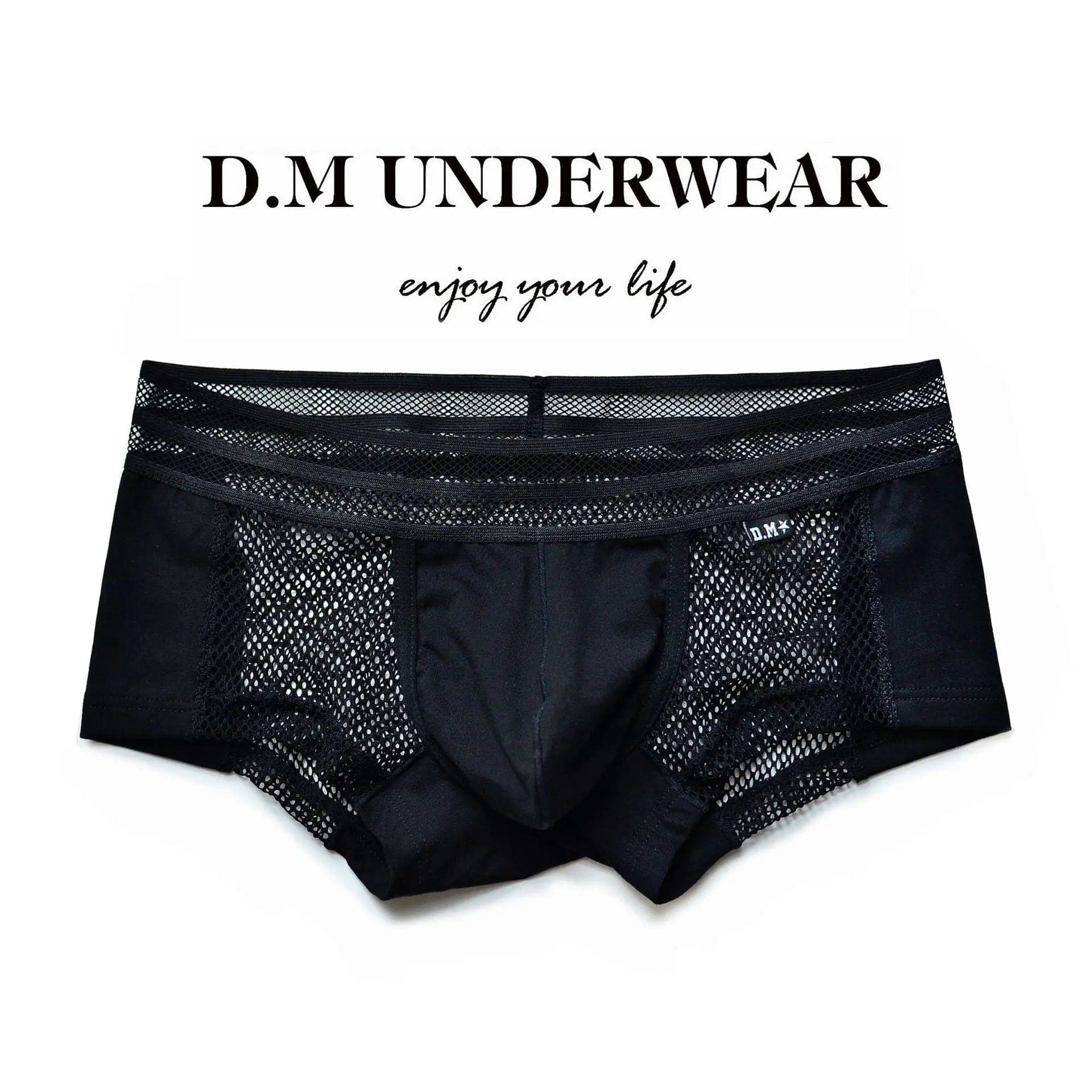 D.M Men's Boxer Briefs Mesh See-through D.M UNDERWEAR