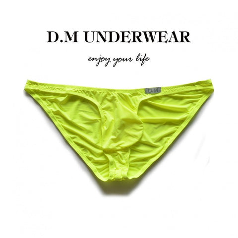 D.M Butt Lift Men's Briefs - Low Rise Icy Silk Underwear Tummy Control