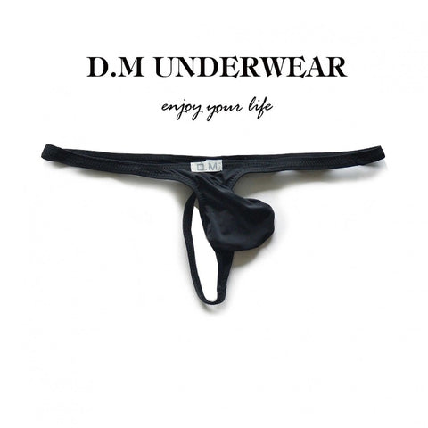 Men's Sheer Sexy Thong Underwear - Microfiber Low Rise G-String with Pouch