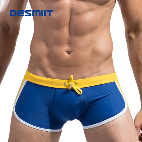 DESMIIT Men's Low Waist Fashion Personalized Swimming Trunks DESMIIT