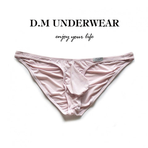 D.M Butt Lift Men's Briefs - Low Rise Icy Silk Underwear Tummy Control