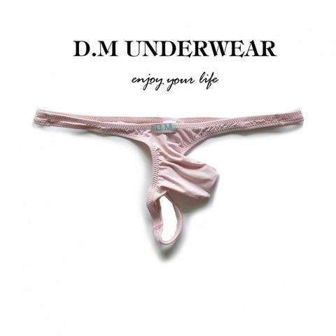 Men's Sheer Sexy Thong Underwear - Microfiber Low Rise G-String with Pouch