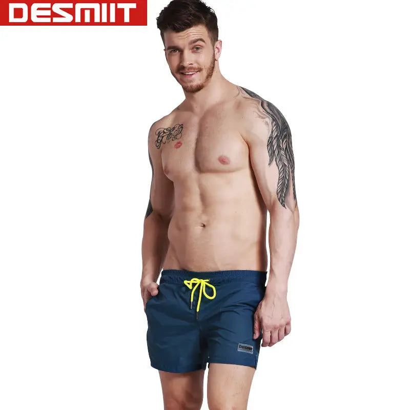 Desmiit Solid Color Shorts Seaside Swimming Trunks D.M UNDERWEAR