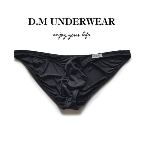 D.M Butt Lift Men's Briefs - Low Rise Icy Silk Underwear Tummy Control