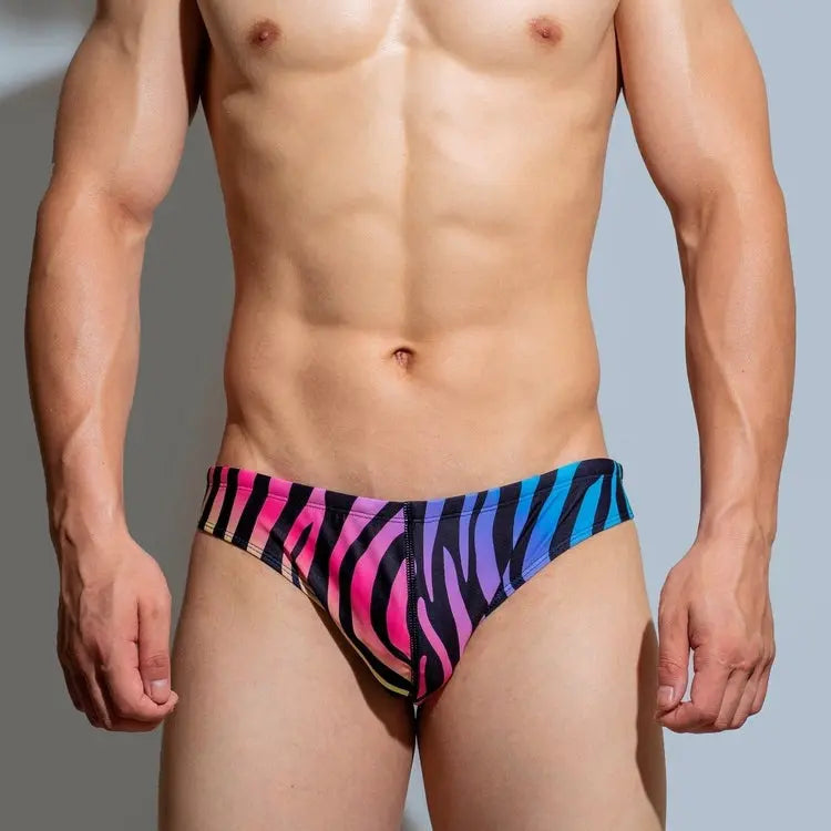 D.M Men's Swim Briefs Sexy Leopard Print D.M UNDERWEAR