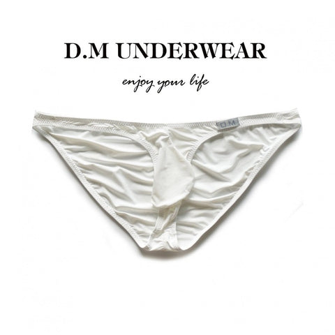 D.M Butt Lift Men's Briefs - Low Rise Icy Silk Underwear Tummy Control