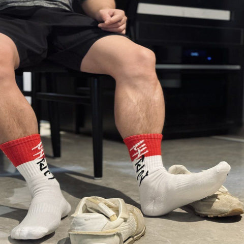 D.M Cushioned Basketball Socks for Men | Letter Print Terry Sport Socks