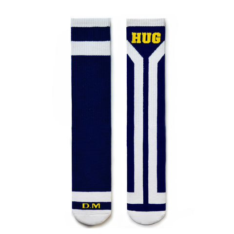 D.M Color Block High Socks - Soccer Football Socks Thick Terry Cotton Crew