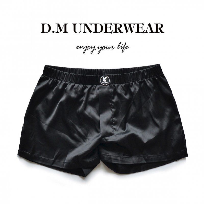D.M Satin Smooth Men's Boxers - Low Rise Lounge Shorts Breathable Sleepwear