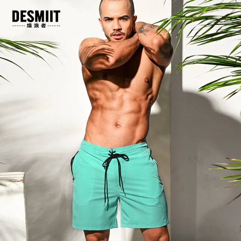 Desmiit Beach Pants Solid Color Swimming Trunks Sports Shorts D.M UNDERWEAR