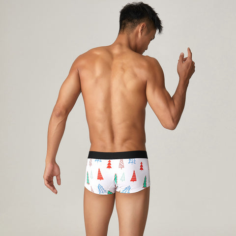 Seobean Christmas Men's Boxer Briefs Letter Print