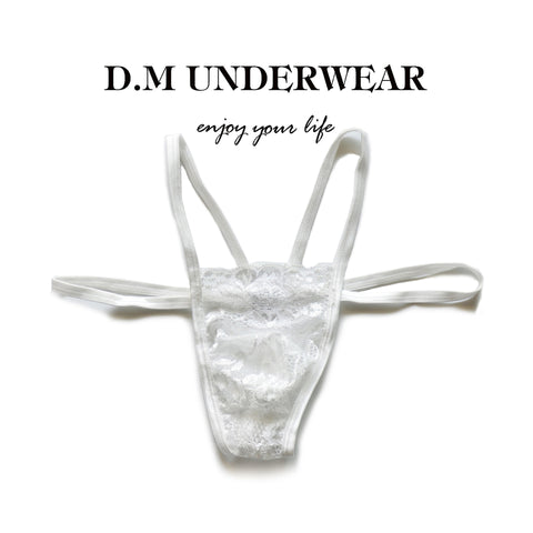 D.M Men's Panties, Low Waist, Lace, Mesh, Thong
