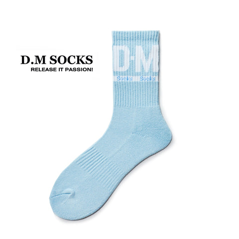 D.M men's socks, sports, medium tube socks, breathable cotton socks