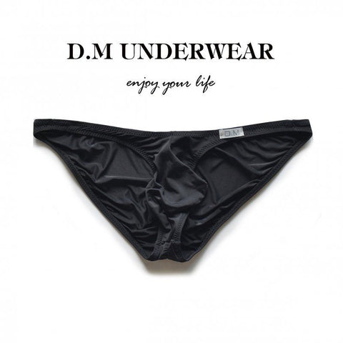 D.M Butt Lift Men's Briefs - Low Rise Icy Silk Underwear Tummy Control