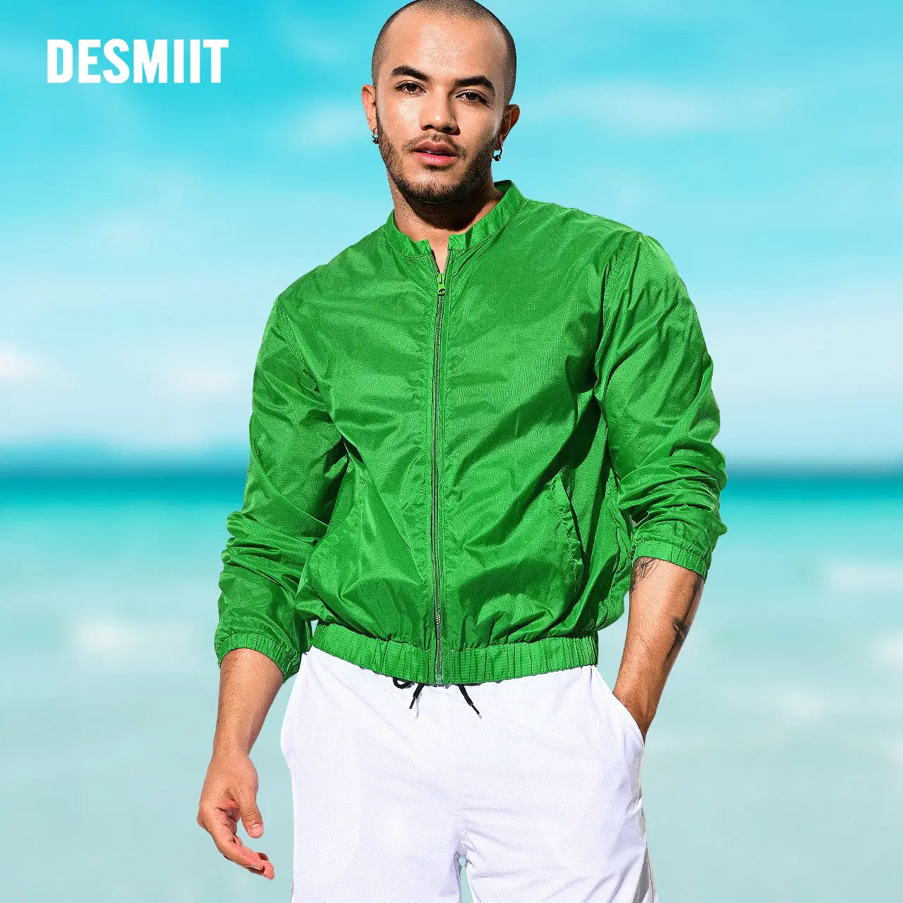 DESMIIT Shirt Long Sleeve Quick-Drying Ultra-Thin Solid Color Breathable DESMIIT