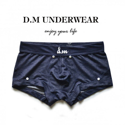 D.M solid color sexy trendy denim boxers