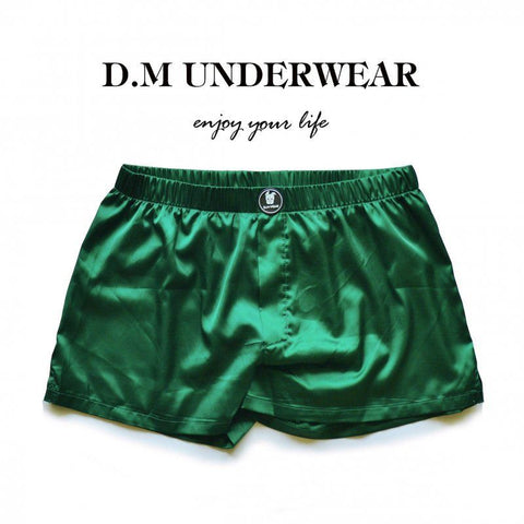 D.M Satin Smooth Men's Boxers - Low Rise Lounge Shorts Breathable Sleepwear