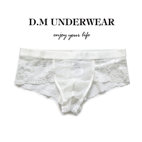 D.M men's underwear, low waist, mesh, sex, boxers.