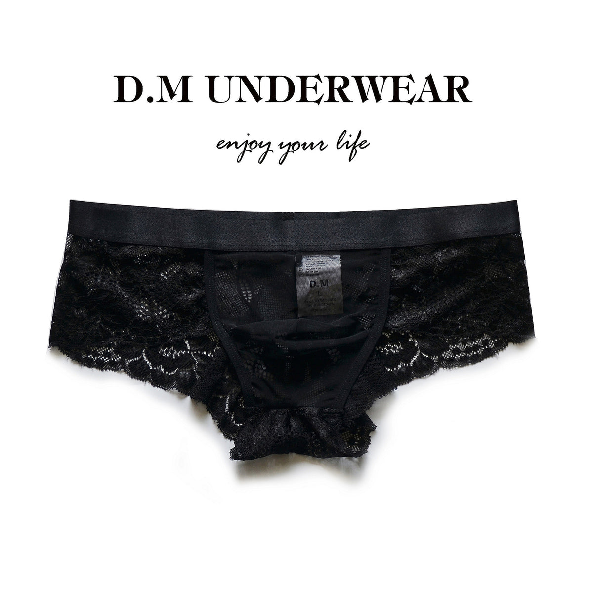 D.M men's underwear, low waist, mesh, sex, boxers.
