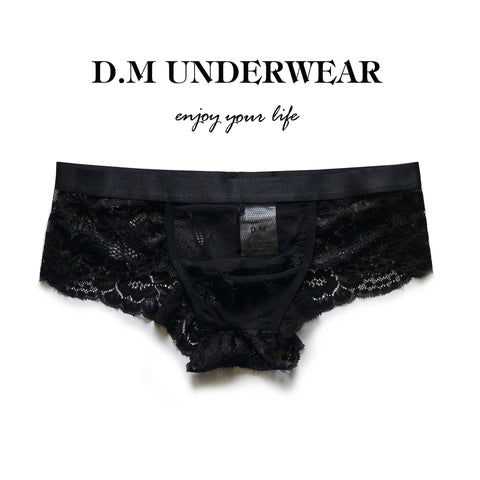 D.M men's underwear, low waist, mesh, sex, boxers.