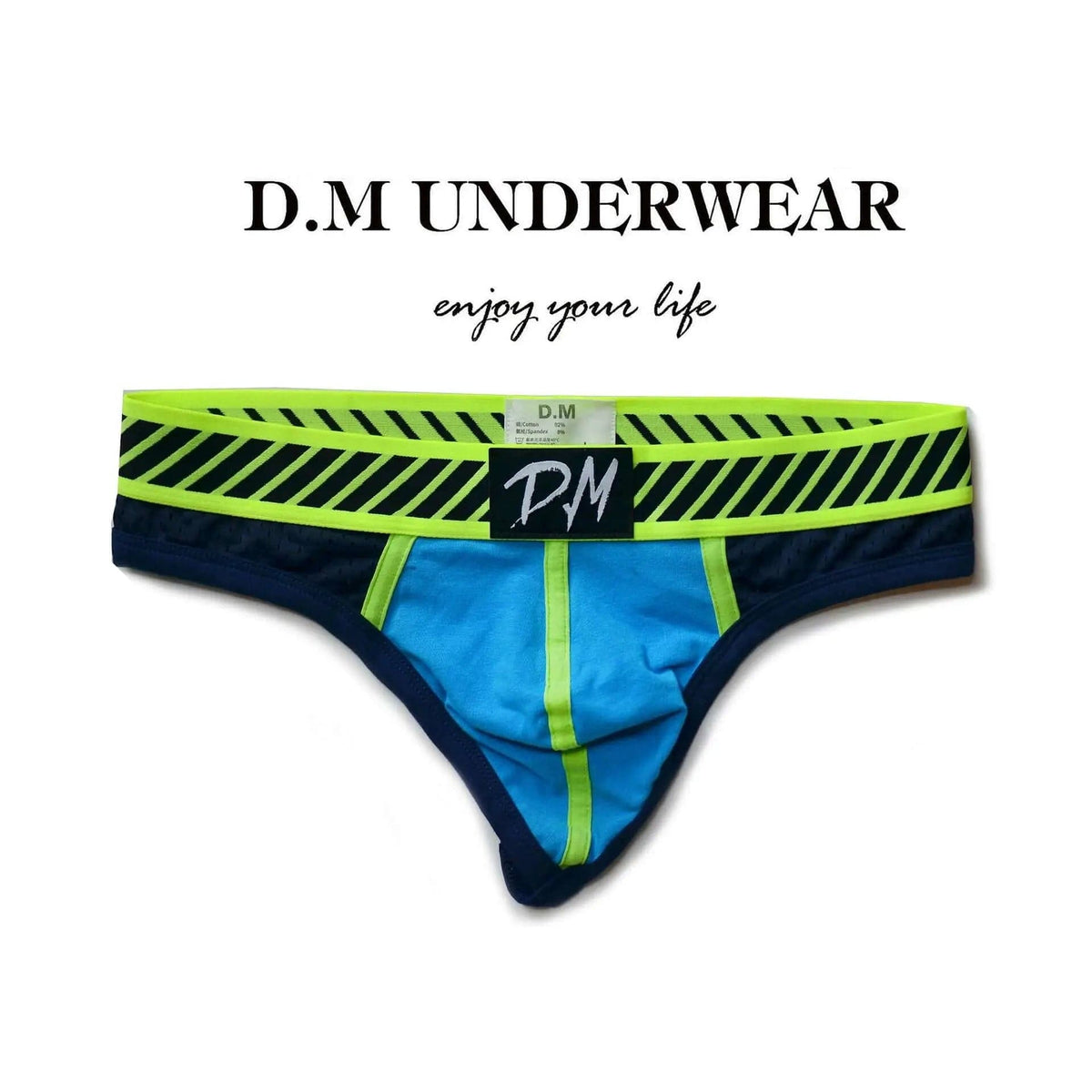 D. M Men's Underwear Color Matching Mesh Thong D.M UNDERWEAR