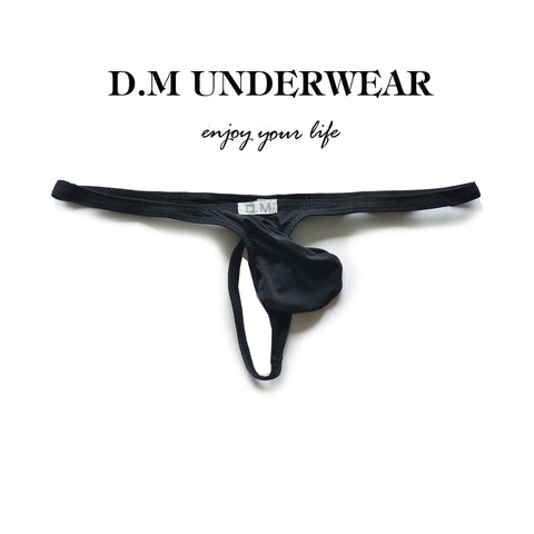 Men's Sheer Sexy Thong Underwear - Microfiber Low Rise G-String with Pouch