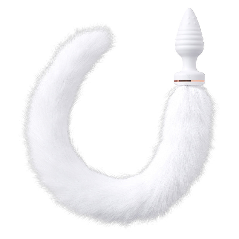 Fox tail anal plug vibrating toy