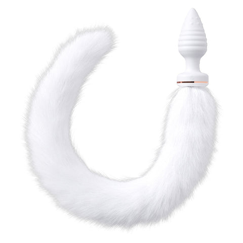 Fox tail anal plug vibrating toy