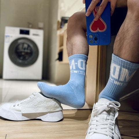 D.M men's socks, sports, medium tube socks, breathable cotton socks