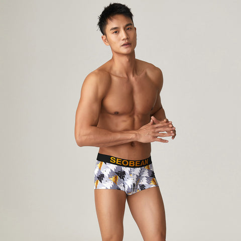 Seobean Christmas Men's Boxer Panties Hibin Print