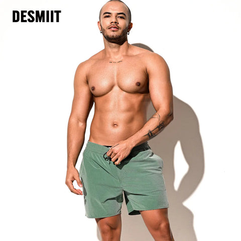 DESMIIT Men's Quick-Drying Swim Shorts Beach Pants Loose DESMIIT