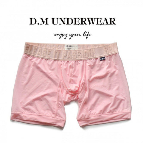 D.M Icy Silk Men's Boxers - Breathable Sports Underwear Low Rise & Smooth