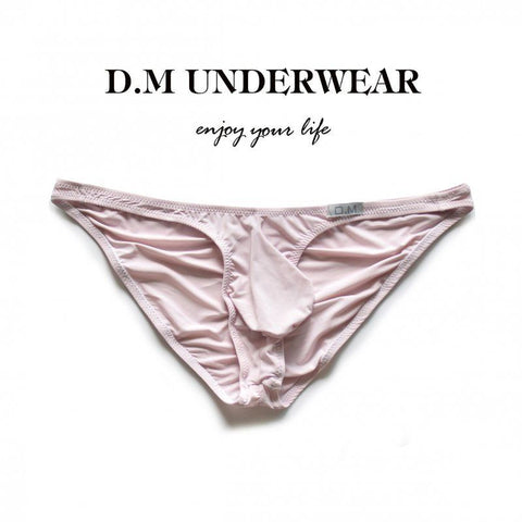 D.M Butt Lift Men's Briefs - Low Rise Icy Silk Underwear Tummy Control