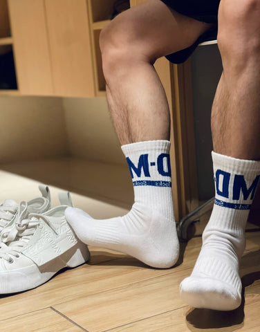 D.M men's socks, sports, medium tube socks, breathable cotton socks