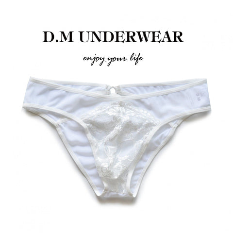 D.M sexy lace briefs mesh breathable
